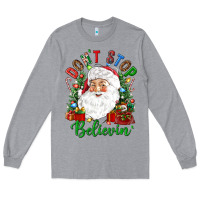 Heather Grey Don't stop believin' Long Sleeve Tee - NancyCooperArtShop
