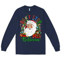 Navy Don't stop believin' Long Sleeve Tee - NancyCooperArtShop