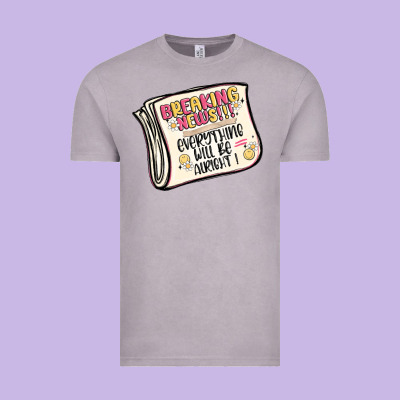 Breaking News Everything Will Be Alright Vintage Tee Designed By Maliassmallbusiness