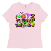 Bubblegum Pink lpn halloween nurse with Ladies Tee - AdoDesignShop