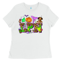 White lpn halloween nurse with Ladies Tee - AdoDesignShop