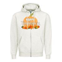Oatmeal Heather Happy Thanksgiving Zipper Hoodie - Bettercallsaul