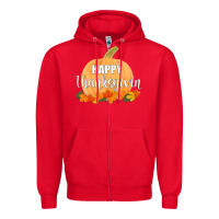 Red Happy Thanksgiving Zipper Hoodie - Bettercallsaul