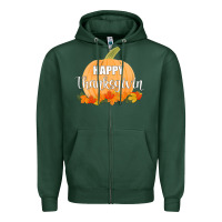 Sports Green Happy Thanksgiving Zipper Hoodie - Bettercallsaul