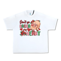 White don't go bacon my heart Urban Heavy Tee - MaliasSmallBusiness