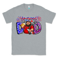 Heather Grey american dod Classic Tee - CowhideDigitalArt