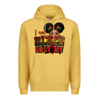Antique Gold i am black history black girl peekaboo juneteenth Premium Hoodie - CowGirlArtShop