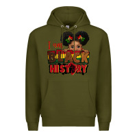 Army Green i am black history black girl peekaboo juneteenth Premium Hoodie - CowGirlArtShop