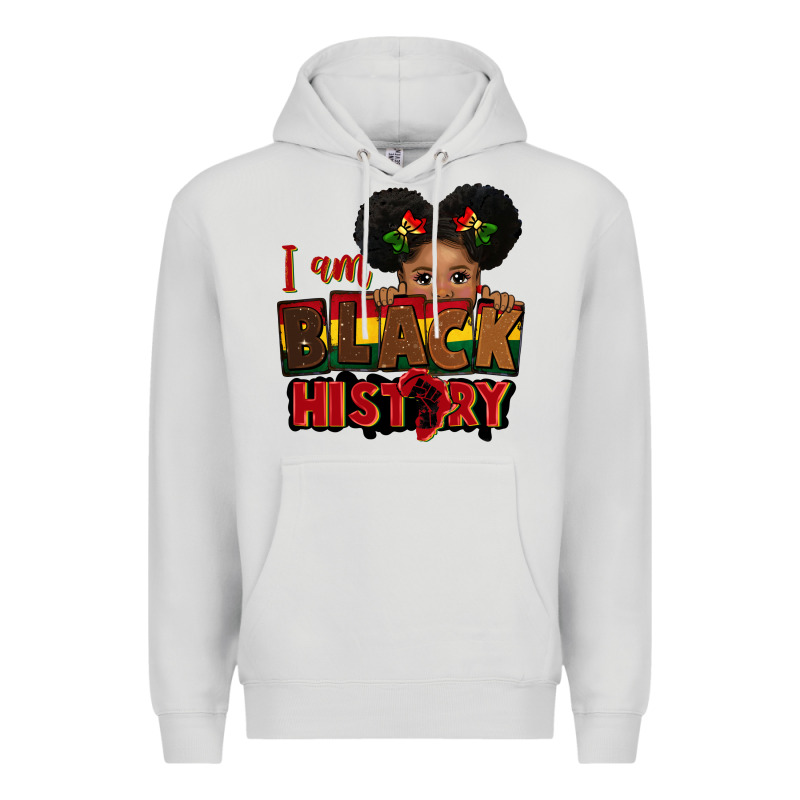 I Am Black History Black Girl Peekaboo Juneteenth Premium Hoodie by CowGirlArtShop | Teevron