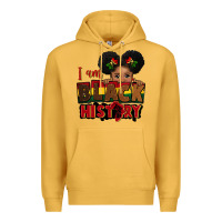 Mustard i am black history black girl peekaboo juneteenth Premium Hoodie - CowGirlArtShop