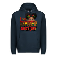 Navy i am black history black girl peekaboo juneteenth Premium Hoodie - CowGirlArtShop