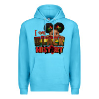 Ocean Blue i am black history black girl peekaboo juneteenth Premium Hoodie - CowGirlArtShop