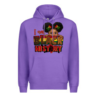 Purple i am black history black girl peekaboo juneteenth Premium Hoodie - CowGirlArtShop