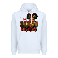 White i am black history black girl peekaboo juneteenth Premium Hoodie - CowGirlArtShop