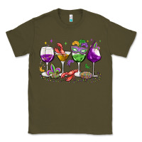 Army Green mardi gras wine glasses Classic Tee - MaliasSmallBusiness
