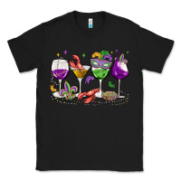 Black mardi gras wine glasses Classic Tee - MaliasSmallBusiness