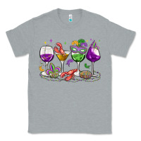 Heather Grey mardi gras wine glasses Classic Tee - MaliasSmallBusiness