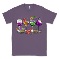 Lavender mardi gras wine glasses Classic Tee - MaliasSmallBusiness