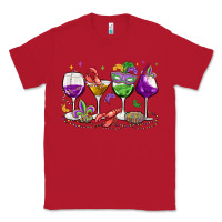 Red mardi gras wine glasses Classic Tee - MaliasSmallBusiness