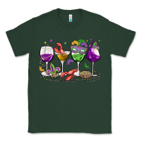 Sports Green mardi gras wine glasses Classic Tee - MaliasSmallBusiness