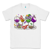 White mardi gras wine glasses Classic Tee - MaliasSmallBusiness