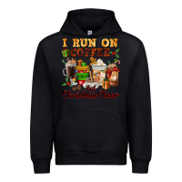 Black i run on coffee and christmas cheer Urban Hoodie - FaDigitalArtStudio