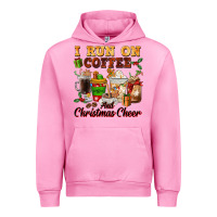 Fuchsia Pink i run on coffee and christmas cheer Urban Hoodie - FaDigitalArtStudio