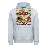 Heather Grey i run on coffee and christmas cheer Urban Hoodie - FaDigitalArtStudio