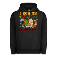 Pigment Black i run on coffee and christmas cheer Urban Hoodie - FaDigitalArtStudio