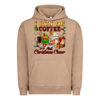 Pigment Burro i run on coffee and christmas cheer Urban Hoodie - FaDigitalArtStudio