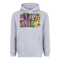 Heather Grey mardi  gras Heavyweight Hoodie - CowGirlArtShop