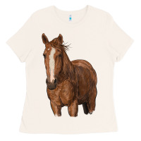Bone brown horse Ladies Tee - RanaPortraitStore