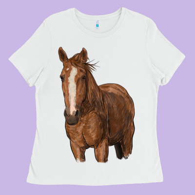 Brown Horse Ladies Tee Designed By Ranaportraitstore
