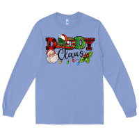 Colony Blue Daddy Claus Santa Christmas lights and holly Long Sleeve Tee - NancyCooperArtShop