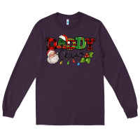 Plum Daddy Claus Santa Christmas lights and holly Long Sleeve Tee - NancyCooperArtShop