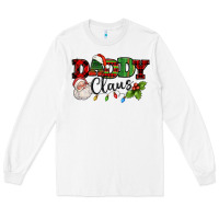 White Daddy Claus Santa Christmas lights and holly Long Sleeve Tee - NancyCooperArtShop