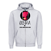 Heather Grey Libra Zodiac Sign Horoscope Birth Gift Girl Zipper Hoodie - Bettercallsaul