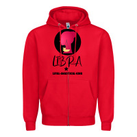 Red Libra Zodiac Sign Horoscope Birth Gift Girl Zipper Hoodie - Bettercallsaul