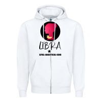 White Libra Zodiac Sign Horoscope Birth Gift Girl Zipper Hoodie - Bettercallsaul