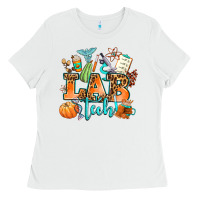 White lab tech fall Ladies Tee - AdoDesignShop