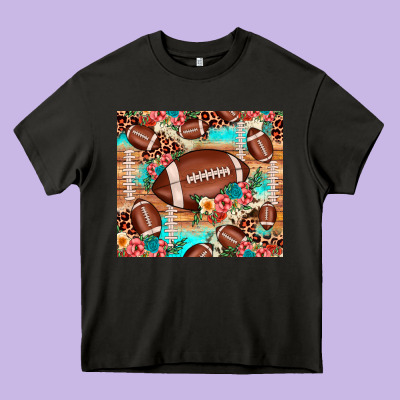 Football Leopard Cowhide Heavy Core Tee Designed By Jahusdesignshop