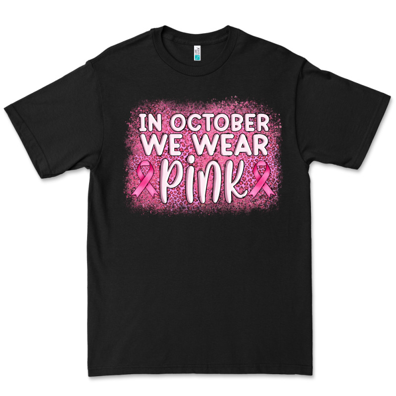 In October We Wear Pink Leopard Glitter Premium Tee by AdoDesignShop | Teevron