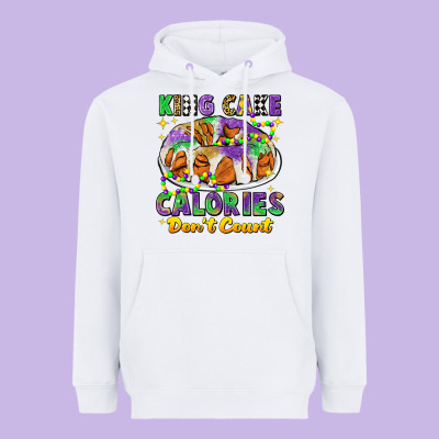 King Cake Calories Dont Count Mardi Gras Heavyweight Hoodie Designed By Cowgirlartshop