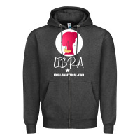 Charcoal Heather Libra Zodiac Sign Horoscope Birth Gift Girl Zipper Hoodie - Bettercallsaul