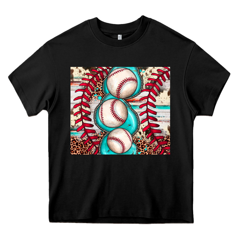 Baseball Leopard Cowhide Turquoise Heavy Core Tee by JahusDesignShop | Teevron