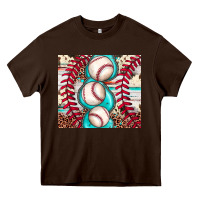 Chocolate Brown baseball leopard cowhide turquoise Heavy Core Tee - JahusDesignShop