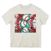 Cream baseball leopard cowhide turquoise Heavy Core Tee - JahusDesignShop