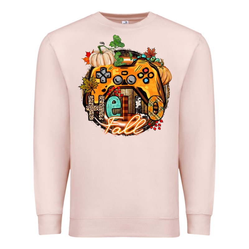 Hello Fall Gamer Premium Sweatshirt by CowGirlArtShop | Teevron