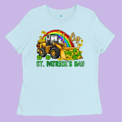 I Dig St Patrick S Day Bulldozer Ladies Tee Designed By Jahusdesignshop