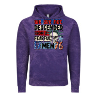 Cloud Purple we are not descended from a fearful me Vintage Hoodie - MaliasSmallBusiness